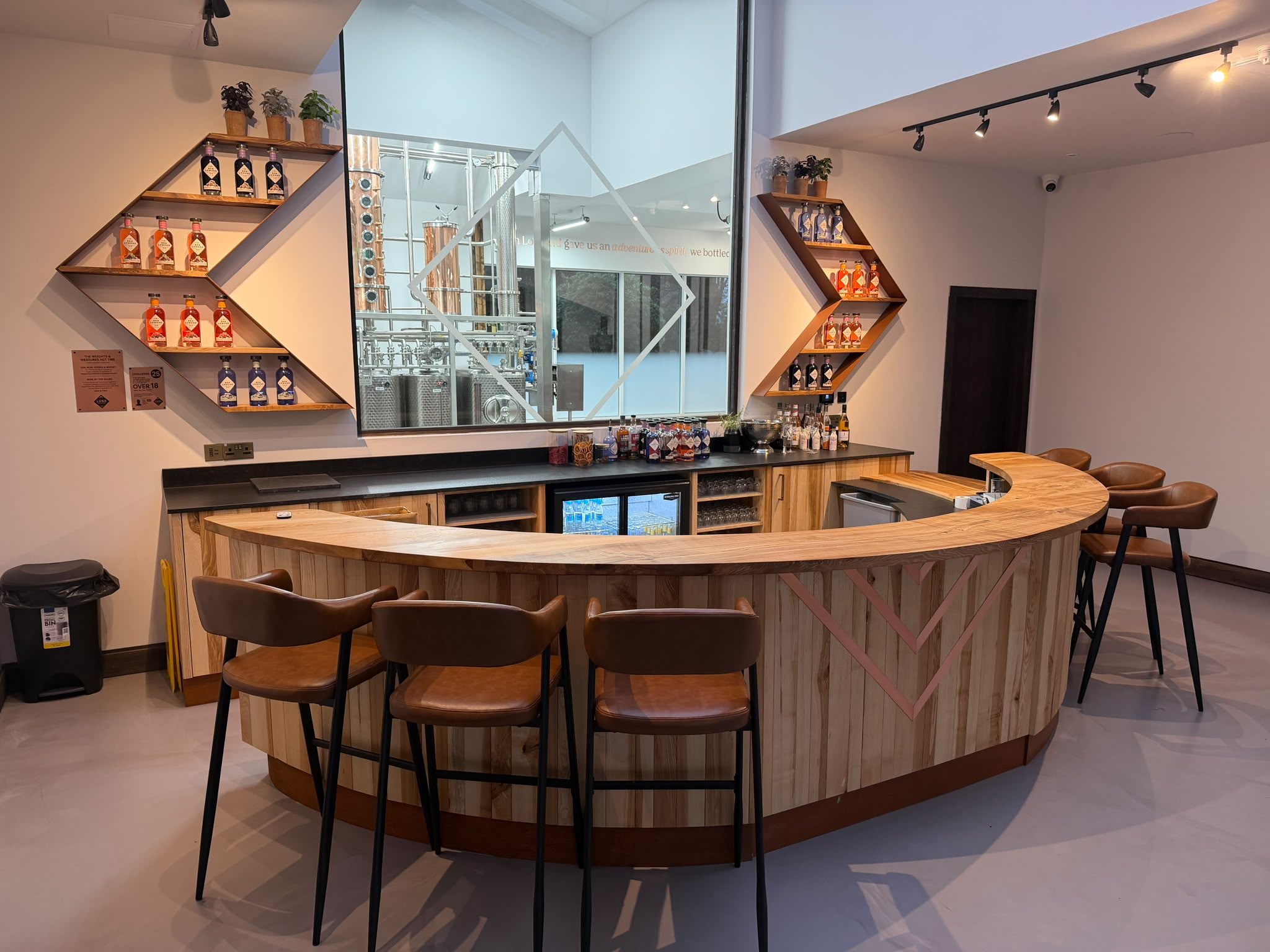 Bespoke timber commercial bar manufactured and installed by MRB Joinery